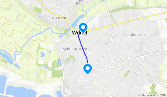 Kartenausschnitt S-Bahnhof, Wedel